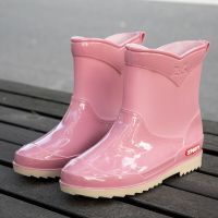 HOT★ยาง Boot สำหรับสตรีรองเท้ากันน้ำ Galoshes Comfort Work Garden สั้นรองเท้าบูทหน้าฝนผู้หญิงรองเท้าน้ำรองเท้า