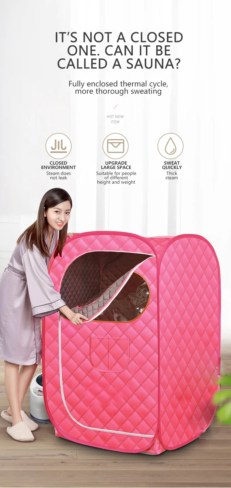 SKG Sauna Steambath Portable Fumigation box Home sauna tent sauna steam  bath portable portable sauna steam box full body steam sauna pink SPA Ease  menstruation Beauty weight loss | Lazada PH