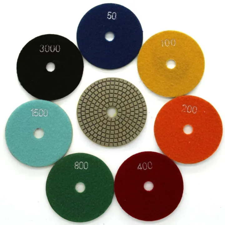 Diamond Wet 7Step Polishing Sanding Grinding Pads 7 Pcs Set for