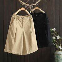 COD SDFERTGRTYTYUYU Womens Plus Size Cropped Pants Summer Thin High-waisted Wide-leg Casual Pants Khaki Shorts