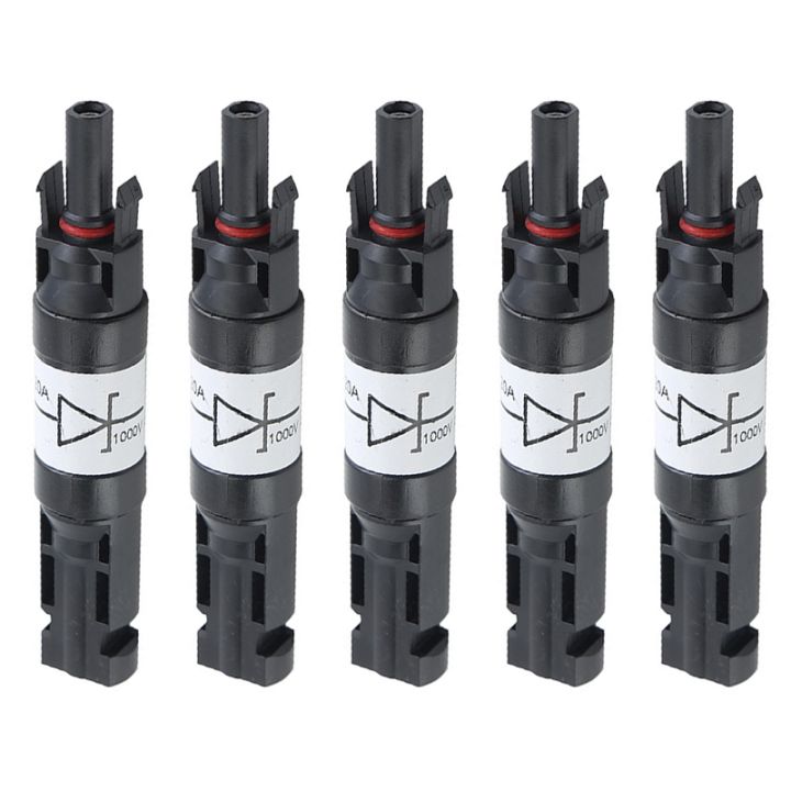 5pcs-solar-connector-with-diode-waterproof-pv-connector-dc1000v-20a-ip67-ppo-male-female-connector-plug