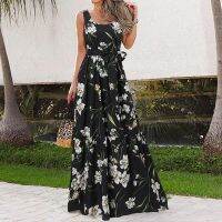 CELMIA Womens Floral Bohemian Patchwork Long Dress