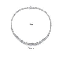 Trendy Lovers Necklace Lab Diamond Cz Stone White Gold Filled chorker Pendant Necklaces for Women Bridal Party Wedding jewelry