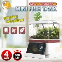 ตู้ปลาขนาดเล็ก SQG MINI FISH TANK ตู้ปลาตั้งโต๊ะ ของครบ พร้อมใช้งาน