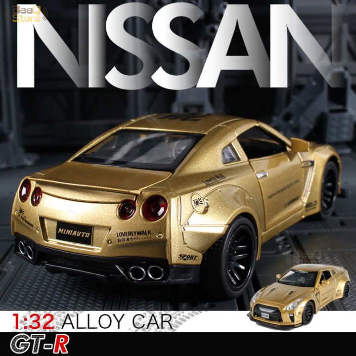 nissan-gtr-r35-1-32-diecast-รถลากโมเดลโลหะของเล่นรถเสียงและ-ligh