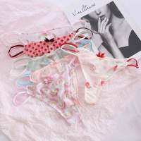 Transparent Sexy Lingerie Woman Thong Mesh Waist Low Panties Ladies Cute Strawberry Cherry Underwear Sexy Thongs T-String