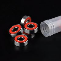 10ps/set Professional Flat Flower Roller Skate Bearing Red Black Sealed Bearings Speed Ball 8x22x7mm Anti-rust Skateboard Wheel Training Equipment