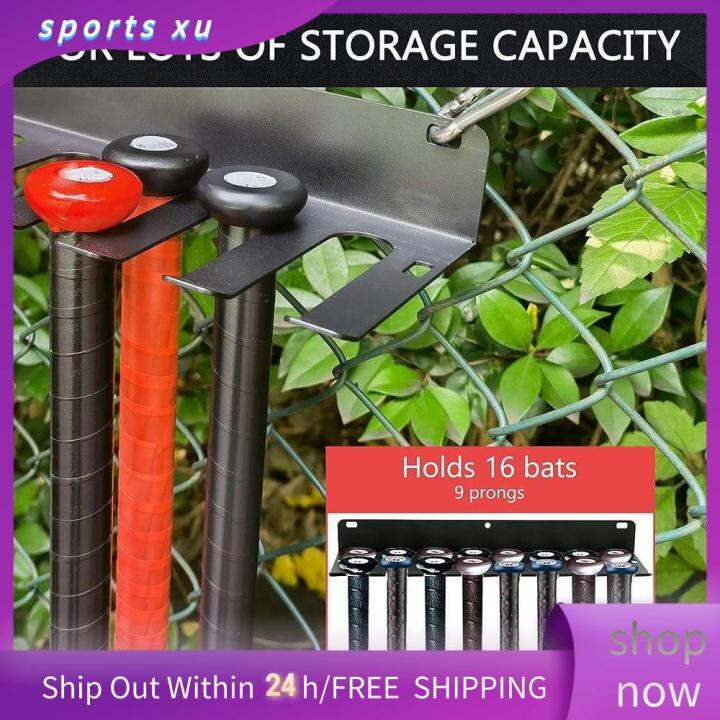 SPORTS XU Wall Mount Baseball Bat Holder Display Stand Metal Bat Rack