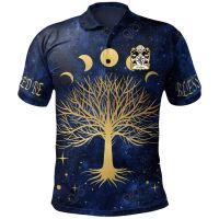 2023 NEW Style Gwilym AP Dafydd Of Senghenydd Glamorgan Welsh Family Crest Polo Shirt - Moon Phases &amp; Tree Of Lifesize：XS-6XLNew product，Can be customization