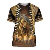 Summer Mens T-Shirts Dinosaur Pattern Series 3D Printing Fashion Oversized O-neck Tee Loose Breathable Comfortable Tops 6XL