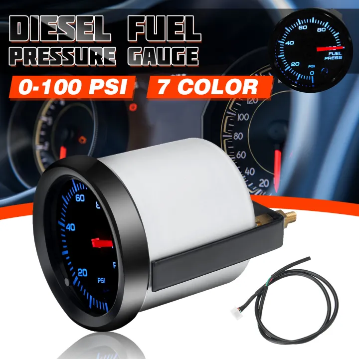 52MM Car Gauge 100 PSI Fuel Pressure Meter Fuel Pressure Gauge with