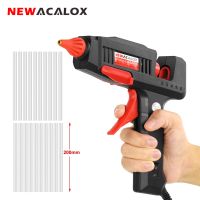 [HOT GULXKWHG 633] NEWACALOX Eu/us ปืนกาวร้อนละลาย DIY 60W 100W ปืนกาวอุตสาหกรรมหัวพ่นทองแดง10ชิ้นปืนกาว11มม. แท่งเครื่องมือซ่อม DIY ศิลปะ