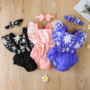 Bé sơ sinh backless cô gái ruffles Romper Bowknot 3M