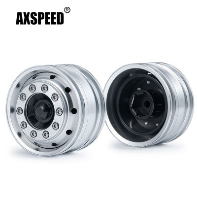 【CW】AXSPEED CNC Metal Alloy 12mm Hex Front Wheel Hub Rims for Tamiya R620 114 RC Tow Trailer Tractor Truck Parts Accessories