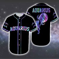 Awesome Zodiac Aquarius Baseball Tee Jersey Shirt Shirt All Over Printed 3d s 5x