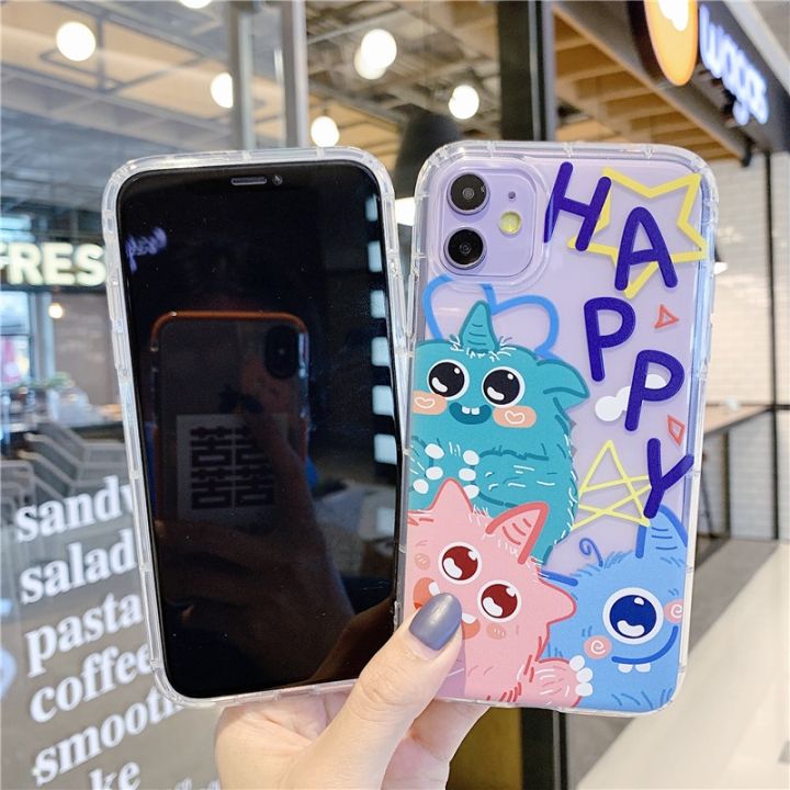 เคสโทรศัพท์รูปอสูรกายมีความสุขน่ารักสำหรับ-redmi-note-12-pro-plus-12s-11s-10-9-8-7-redmi-12c-12-10c-9t-9-9a-9c-8a-ใส7a-เคสนิ่มกันตก