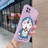 YIWESAN สำหรับ OPPO A15 A15s A35 4G การ์ตูนน่ารักน่ารักแมว Doraemon การออกแบบขอบด้านข้างสแควร์ซิลิโคนกรณีกลับกล้องปลอกกันกระแทกป้องกันกรณีนุ่ม Softcase