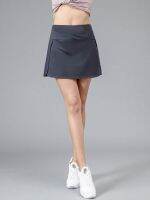 ☑♨ Fitness sports culottes fake two-piece tennis skirt 2023 new badminton clothing womens summer half body quick-drying running skirt