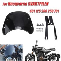 ฝาครอบกันลมสำหรับมอเตอร์ไซค์สำหรับ Husqvarna SVARTPILEN 401 125 200 250 701ที่บังลมสไตล์วินเทจกระจกหน้ารถ