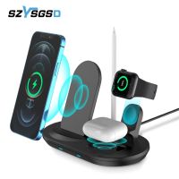 ZZOOI 15W Qi Wireless Charger Stand Fast Charging Dock Station For iPhone 13 12 11 XS XR X 8 for Apple Watch 7 6 5 AirPods Pro Charger