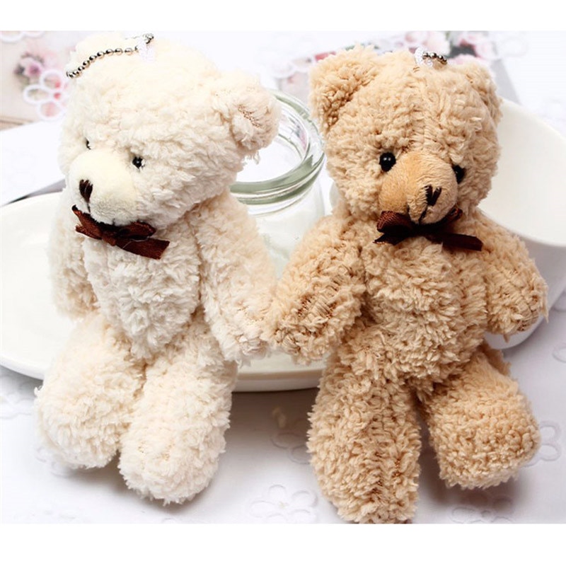 5Pcs Kawaii Mini Jointed Stuffed Bear Plush Pendant Bouquet Dolls Kids ^P 