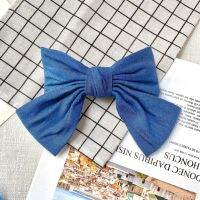 MAXSITI U Custom Barrettes Solid Denim Bowknot Hairpin For Women Girl Spring and Autumn Simple Fashion Headwear Hair Accessories