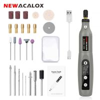 NEWACALOX Cordless Mini Rotary Tool Electric Carving Pen Woodworking Tools 5-Speed Variable with USB Fast Charging for DIY Craft