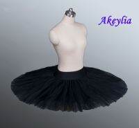 2 Firm Tulle Black Professional Half Ballet Tutu Professional Ballet Tutus Pancake Practice Rehearsal Platter Ballet Half Tutus