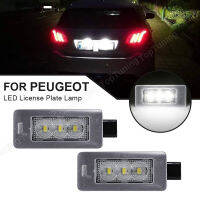 ACanbus LED สีขาวจำนวนป้ายทะเบียนโคมไฟสำหรับ Peugeot 207 CC 208 12-16 2008 308 MK2สำหรับ Citroen C5 III RD 2PCsM