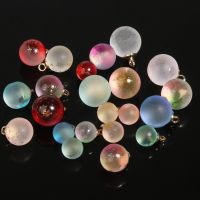 8 10 12mm 10pcs Gold Dot Round Ball Bead Coloured Crystal Glass Charms Pendants for Jewelry Making DIY Necklace Earring Supplies Beads