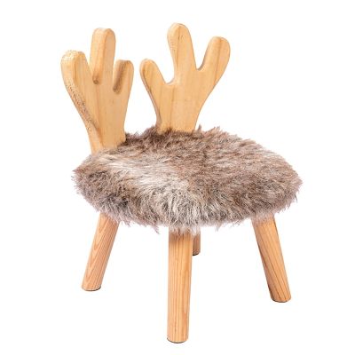 Solid Wood Animal Stool Wood Back Chair Chair Soft for Kids Children Small Short Stool Household Change Shoes Stool