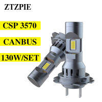 ZTZPIE 6000K 130W H7 Led ไฟหน้าหลอดไฟหมอกรถ12V Canbus ไฟหน้าแบบอินไลน์ไฟต่ำและไฟสูง