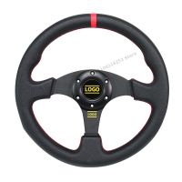 13 inch Leather Car Steering Wheel Universal Flat Type JDM Racing Gaming Sport Steering Wheel Furniture Protectors  Replacement Parts