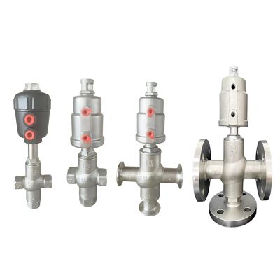 【hot】✼▫▨  steel pneumatic seat valve female thread clamp way T type high temperature steam