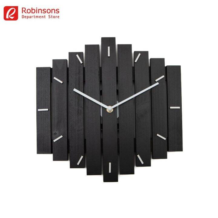 Wooden Wall Clock (Black) Lazada PH