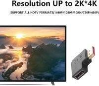 UP Down DisplayPort อะแดปเตอร์มุมขวา DP 4 K/60 HZ 2K/144Hz ผ่าน 90 องศามุม DisplayPort 1.2 Converter