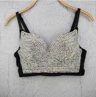 2021New Korean Diamond Sexy Short Crop Tops Lady Sleeveless Night Club Party Wedding Bustier Bra Cropped Top Vest Plus Size C662