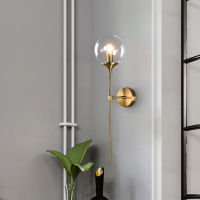 Modern Golden Glass Wall Light Nordic Wall Lamp For Living Room Bedroom Bedside Sconce Hallway Aisle Home Decor Lighting Fixture