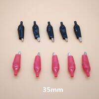 20PCS 35MM Alligator Clip Probe Metal Crocodile Electrical Clamp For Testing Meter Black And Red With Plastic Boot