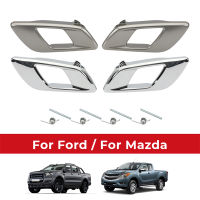 【cw】Car Door Inner Handle Silver and Chrome For Ford Pickup Ranger Mazda Bt50 2012-2019 Everest 2015-2019 Car Interior Accessories ！