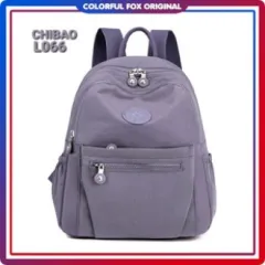 COLORFUL FOX 0459 tas ransel laptop wanita colorful fox 0459 bisa muat  laptop 15in nilon waterproof - banyak barang banyak slot kocek terlaris - tas  wanita - tas cewek - tas kerja - tas laptop - rangsel