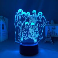 3D LED Night Light Kpop 7 Color Changing Acrylic Table Desk Lamps Remote Touch Switch Bedroom Home Decoration Birthday Xmas Gift