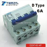 4 P 6a D Type 240V/415V เบรกเกอร์ Mcb 4เสา