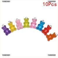 10Pcs/Set Gummy Bear Candy Charms Necklace Pendants DIY Earrings Je