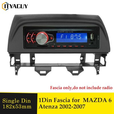 Single Din รถวิทยุ Fascia สำหรับ MAZDA 6 Atenza 2002-2007สเตอริโอ Audio แผงแผ่น DVD Player Refitting กรอบ Bezel Dash Trim Kit