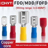 10Pcs 5Pairs FDD/MDD/FDFD Female And Male Pre-Insulated Spade Cold Pressed Joint Crimp Cable Wire Connector Terminal