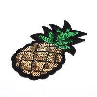 1PCS Sequined Patch Big Applique Pineapple Patches Stickers for clothes Jacket DIY Craft Decoration 4.6*8cm