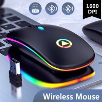 ✙❁ 2.4Ghz 1600DPI Rechargeable Mute Mouse Wireless Silent LED Backlit Mouse USB Optical Ergonomic Gaming Mouse for For PC Laptop