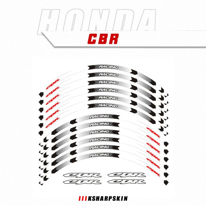 สติกเกอร์ขอบล้อฟิล์มขอบสติ๊กเกอร์สะท้อนแสงรถจักรยานยนต์สติกเกอร์ตกแต่งยางรถสำหรับฮอนด้า-cbr-250-300-400-500-600