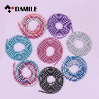 DAMILE 1.4เมตรโทรศัพท์ USB ชาร์จสายข้อมูลป้องกันสายลวดป้องกันห่อม้วนเก็บสายออแกไนเซอร์ชุบ Winder